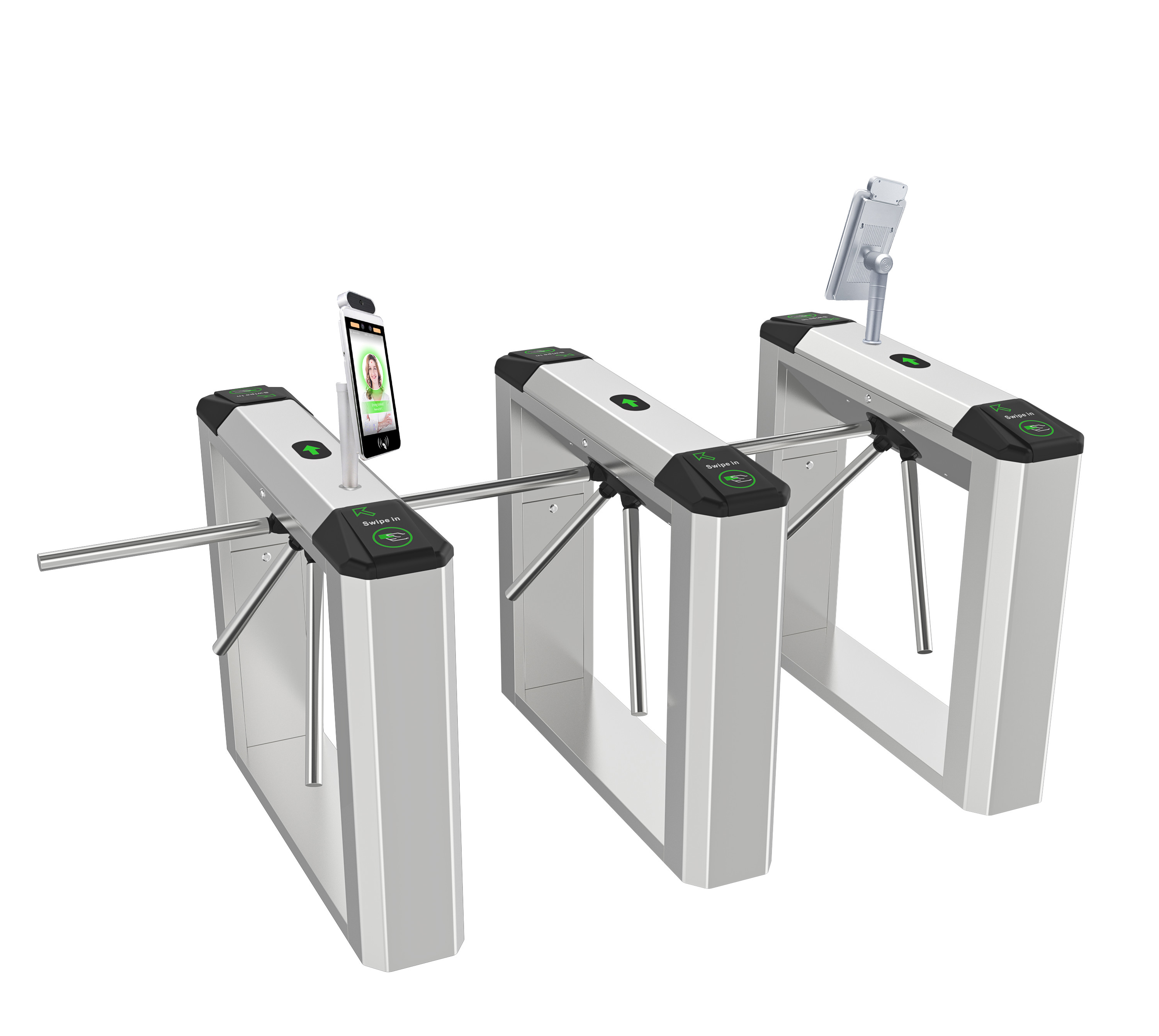 Sus 304 Tripod Turnstile Gate Waist Height Akt303 Access Control System
