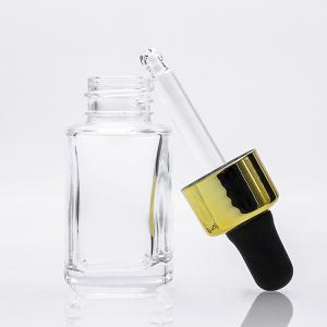 Quality Glass Serum Dropper Bottle Small Glass Bottle 15ml Clear Mini Container wholesale