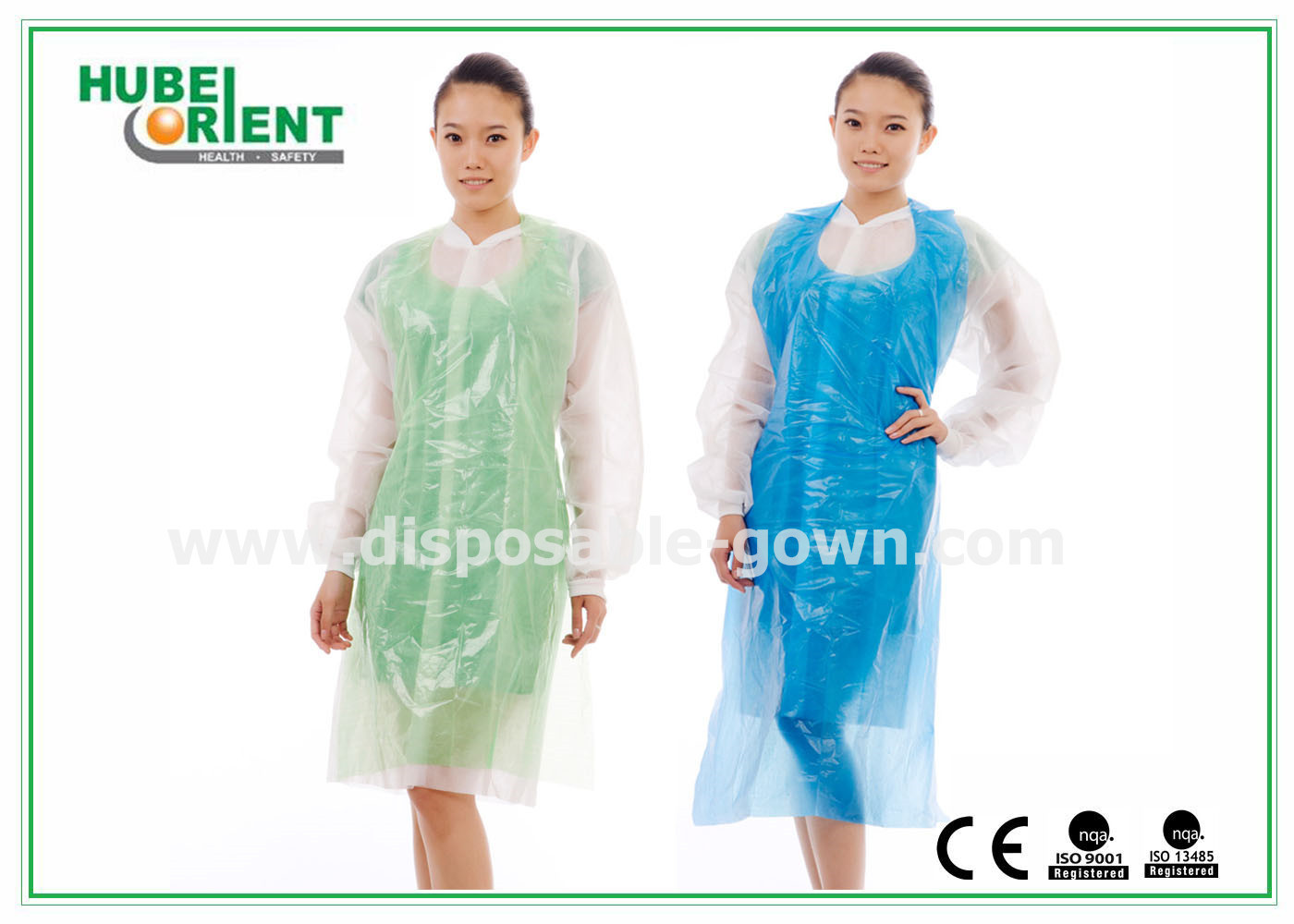 Anti Oil Smooth Surface Disposable PE Apron Without Sleeves
