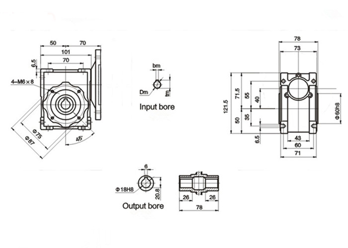 Ss316 Nmrv40 Worm Gearbox For Sea Water Salt Spray Prevention
