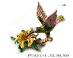 Custom pewter cute bird shape jewelry boxes colorful printed bird hummer jewelry