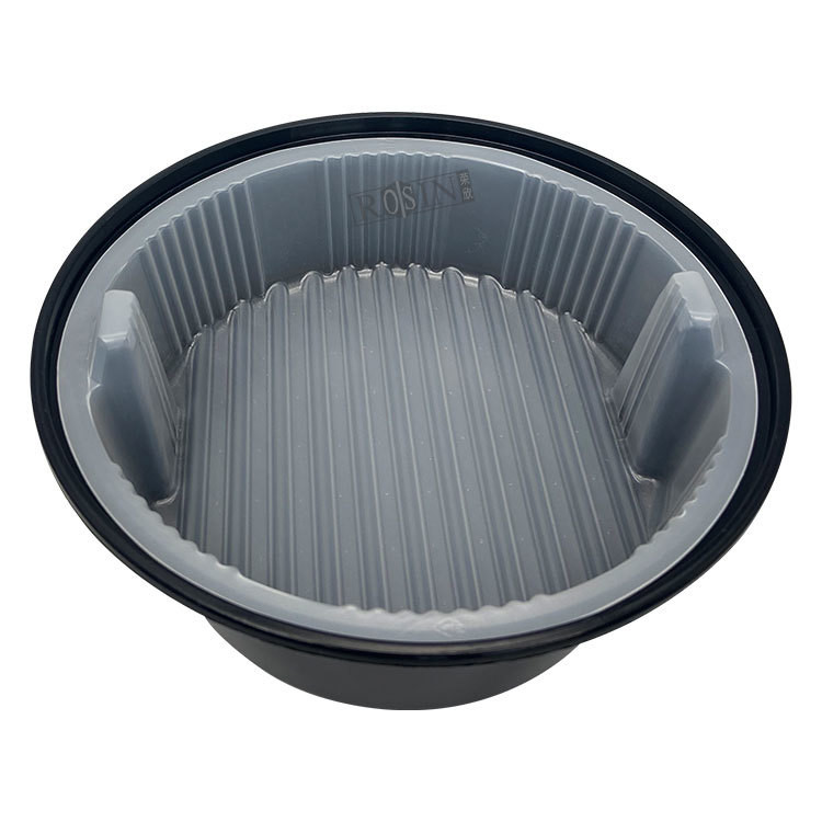Disposable PP 2 Level Takeaway Food Container Round Plastic Takeaway Bowl With Covers