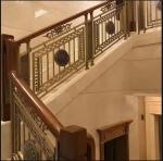 Eco Friendly Zinc Steel Wood Grain Railing , Rustproof Balcony Stair Garden