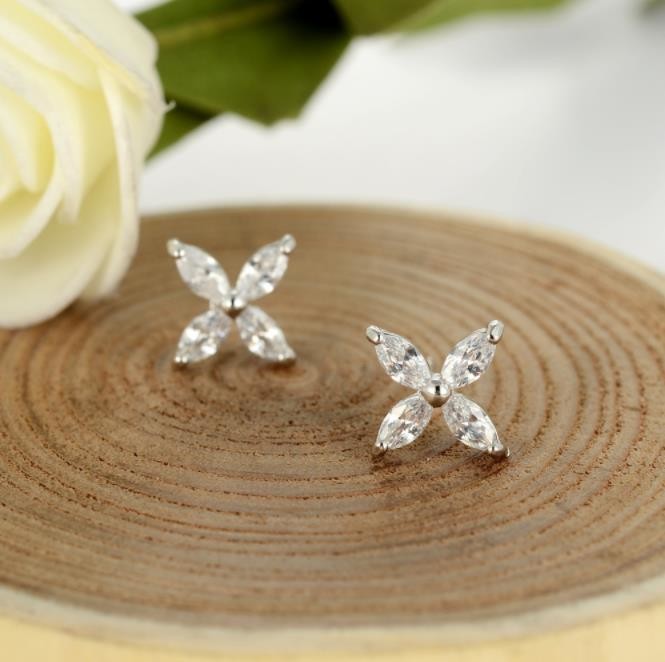 Ebay New Arrival Windmill Design Zircon Silver Fashion Jewelry Earrings