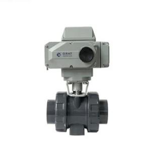 Quality DC24V DN100 Pn10 UPVC Electric Ball Valve With Power Off Automatic Close wholesale