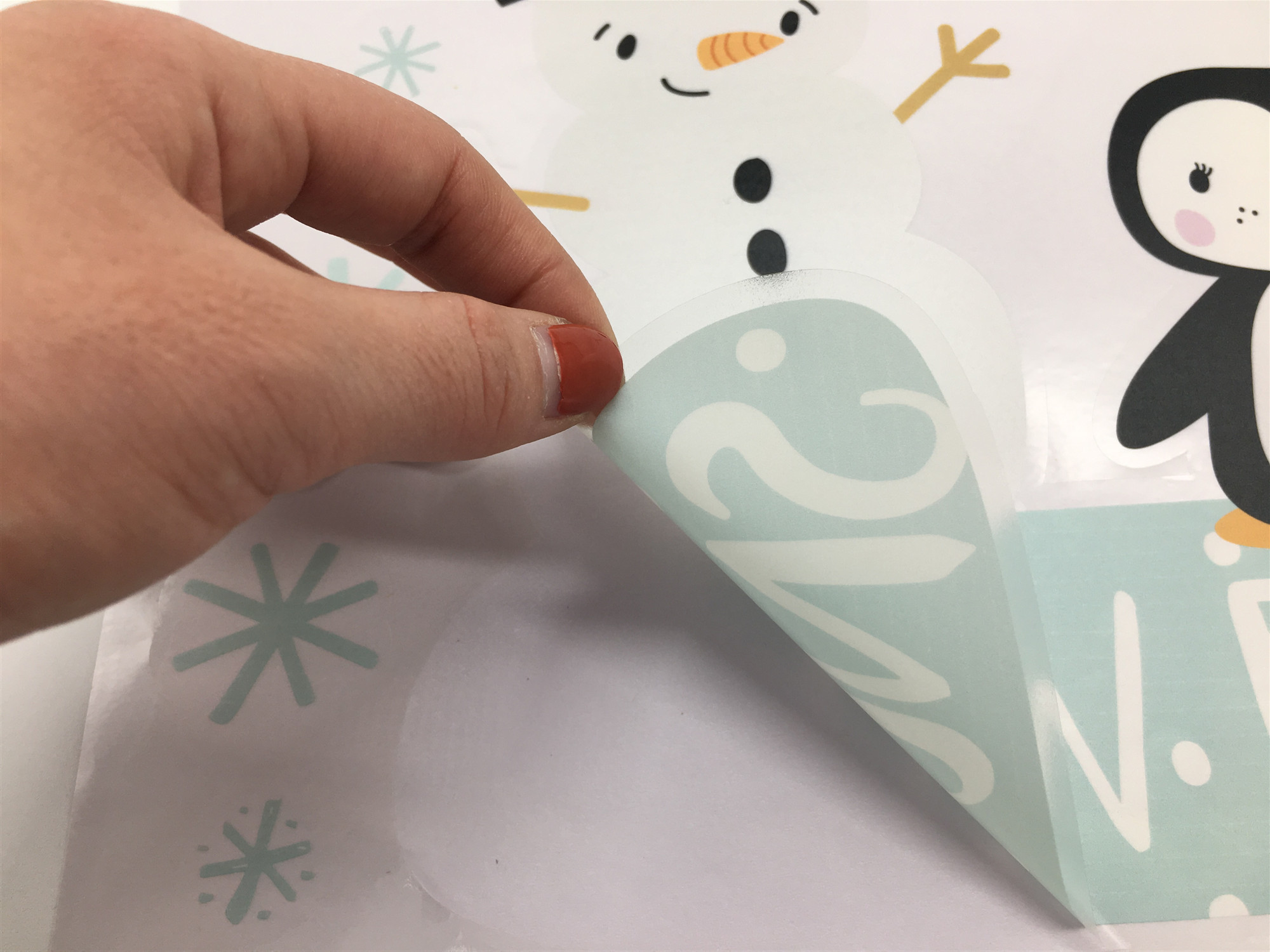 Customized PVC Wall Decals For Christmas Decoration / White Ink Festival Party Accessories