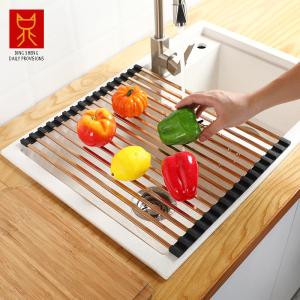 Quality Foldable 0.97KG Steel Kitchen Basket Rack Titanium Square wholesale