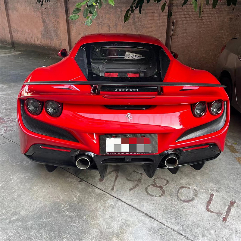 For Ferrari F8 Carbon Fiber Spoiler F8 Upgraded Novi Style Carbon Fiber Tail Spoiler