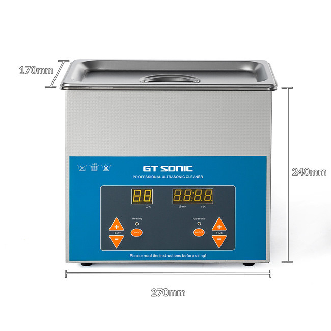 3L Digital Ultrasonic Cleaner Metal Parts Hardware Parts Cleaning With Timer Heater
