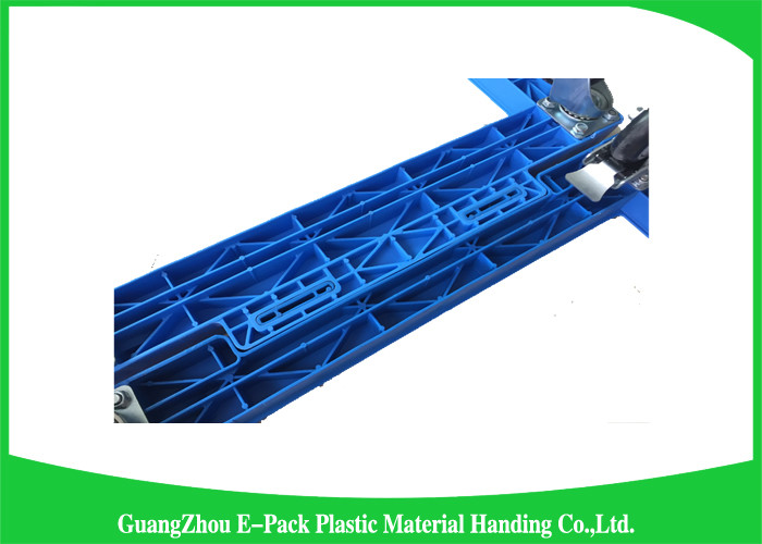 Flat Blue Plastic Moving Dolly Four Wheels 100% PP Materials For Industrial