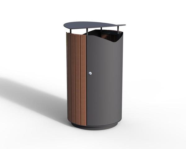 Outdoor 30 Gallon Commercial Wood And Steel Garbage Bin Outside Garden Large