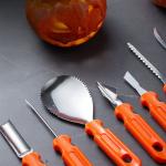 Metal 7-Piece Halloween Stainless Steel Pumpkin Carving Knife Set with Carrying