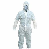 Latex Free Disposable Protective Clothing Chemical Coverall Suit With Long