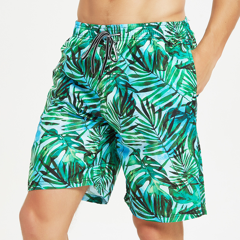 Summer Male Floral Swim Shorts with Breathable Comfortable Function and Back Pockets