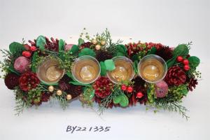Quality New Style Wholesales Pine Cone Xmas Candle Holder Artificial Table Christmas Candle Holder Decoration wholesale