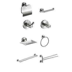Quality 17 Piece Bathroom Hardware Sets Satin Stainless Steel Sus 304 Wall-Mounted wholesale