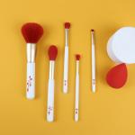 Special Flower Pattern 5PCS Travel Makeup Brush Personalized For Powder