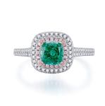 Green Square Shape Gemstone Zircon Wedding Rings For Women