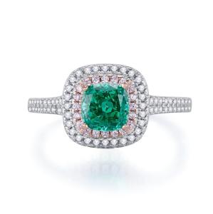 Quality Green Square Shape Gemstone Zircon Wedding Rings For Women wholesale
