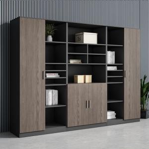 Quality 2.4M Black Wood File Cabinet ODM Large Capacity Wood Office Cupboard wholesale