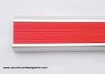 Extruded Aluminum Stair Nosing With Non Slip PVC Rubber , Metal Stair Edge