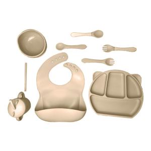 Quality Baby Feeding Silicone Bib And Bowl Set Food Grade With Forks And Spoons wholesale