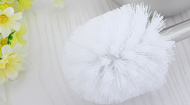 toilet brush with 304 stainless steel long handle Round Base Economy Strong Clean Toilet Brush Set