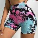 Seamless tie-dyed high-waisted yoga pants