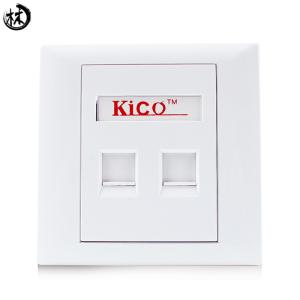 Quality Kico cat6 cat7 RJ45 doule port pvc faceplate Type 86*86 Networking Faceplate wholesale