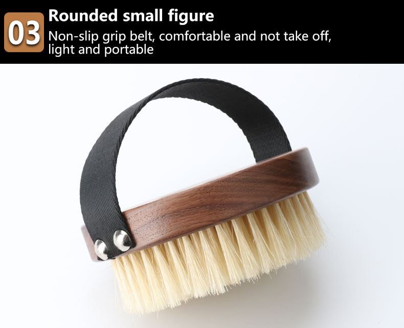 Walnut Bath Dry Brush Organic Vegan Sisal For Boay Round Hand Brush