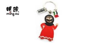 Quality Human Shape Personalized Metal Keychains , Zinc Alloy Material For Travel Gifts wholesale