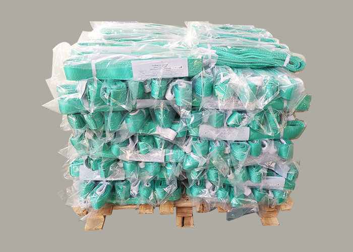 60mm Width 2T Green Color 100% Polyester Webbing Sling With Flat Or Becket Eyes