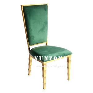 Quality Unique Bamboo Shape Legs Hotel Banquet Chair Gold Stainless Steel Wedding Chair for Event Party Rental wholesale