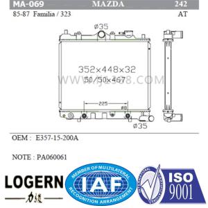Quality Mt Dpi 242 Mechanical MAZDA Car Radiator Used In Familia / 323'85-87 wholesale