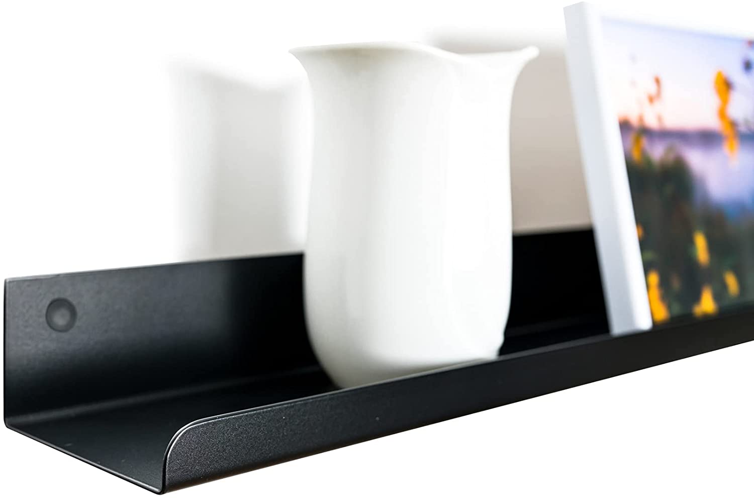 Black Wall Mounted Single-side Bracket Shelves Rack Storage Display Stand for Bathroom