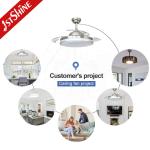LED Retractable Ceiling Fan Light 3 Speed Remote Control Modern