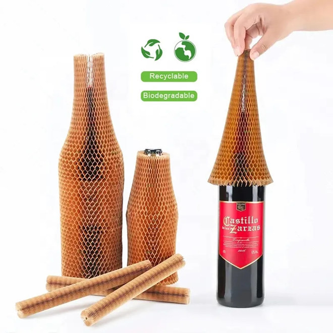 Recyclable Custom Cushioned Honeycomb Wrap Paper Kraft Paper Packing Sleeve