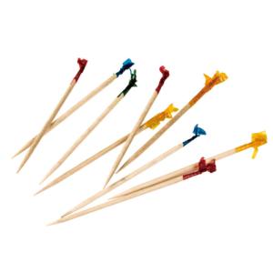 Quality 6.5 Cm Colorful Disposable Decorative Bamboo Wood Tooth Picks For Cocktail Fruit wholesale