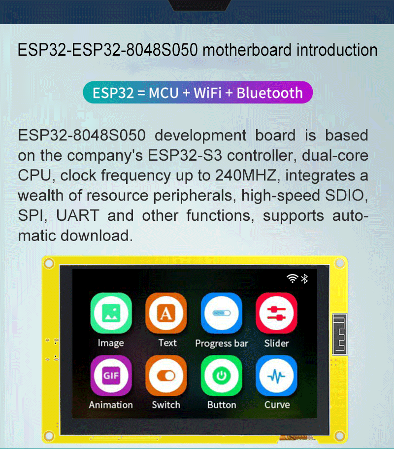 5.0 inch intelligent display screen embedded high-resolution software programming