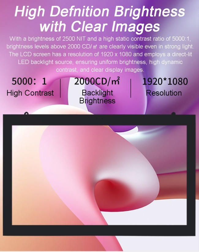 75 inch Full Screen Floor Standing Advertising Display Standing player with 4K Ultra HD Resolution and Aluminum Alloy Frame