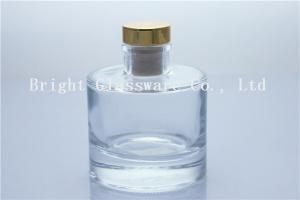 Quality round glass perfume bottle with wooden lid wholesale