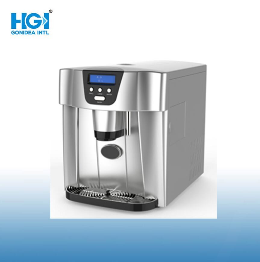 Home Table Top Stainless Steel Ice Maker With Water Dispenser