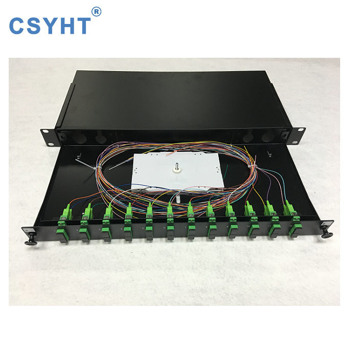 ODF 19'' 1U Sliding 24SC Fiber Optic Distribution Box