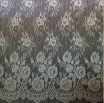 French Eyelash Lace Fabric with cord for Bridal Dress with Ivory color