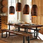 Winery creative restaurant decoration wine barrel light solid wood barrel