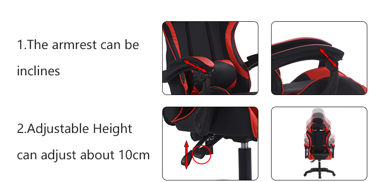 Synthetic Leather Racing Computer Chair 2cm Sponge Racing Desk Chair