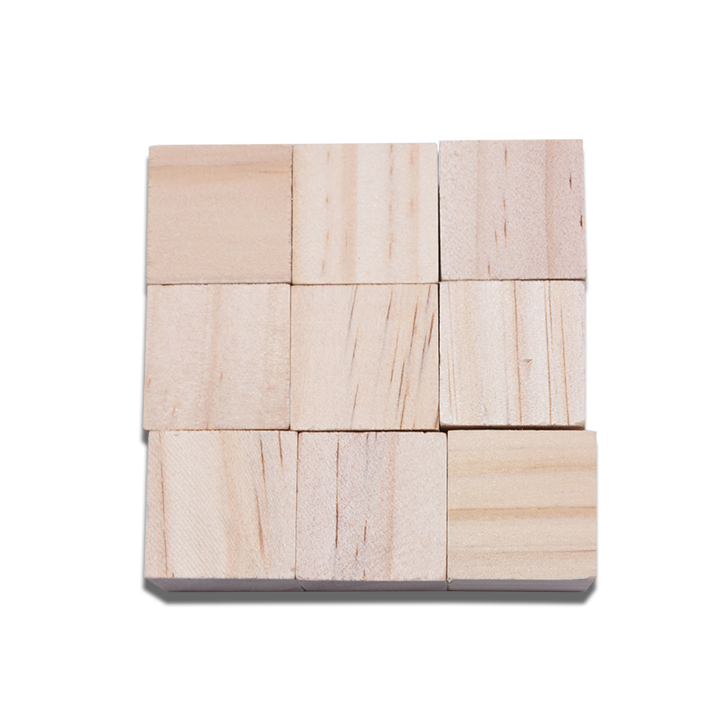 Tree Pine 1.5cm Unfinished Wood Crafts Wooden Square Blocks