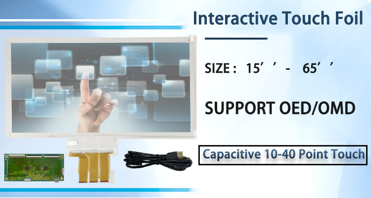49 Inch Capacitive Touch Film Interactive Multi Touch Foil Through Glass Window