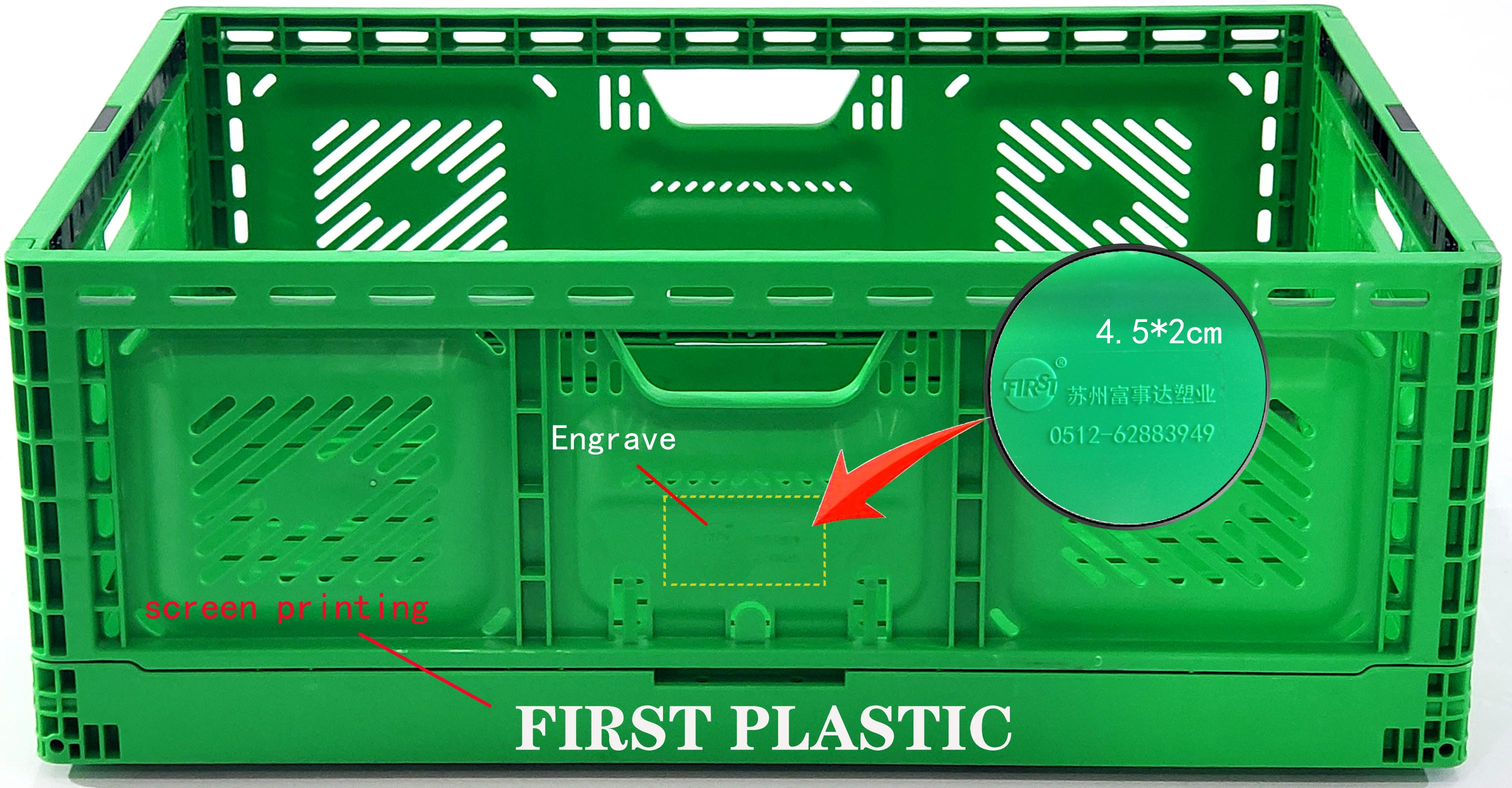 Stackable Plastic Folding Crates Supermarket Heavy Duty 23.6" X 15.7" X 9.0" 40L 32l