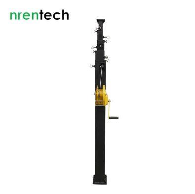 6m manual winch crank telescopic mast/ steel materials/50kg~100kg payloads-NR